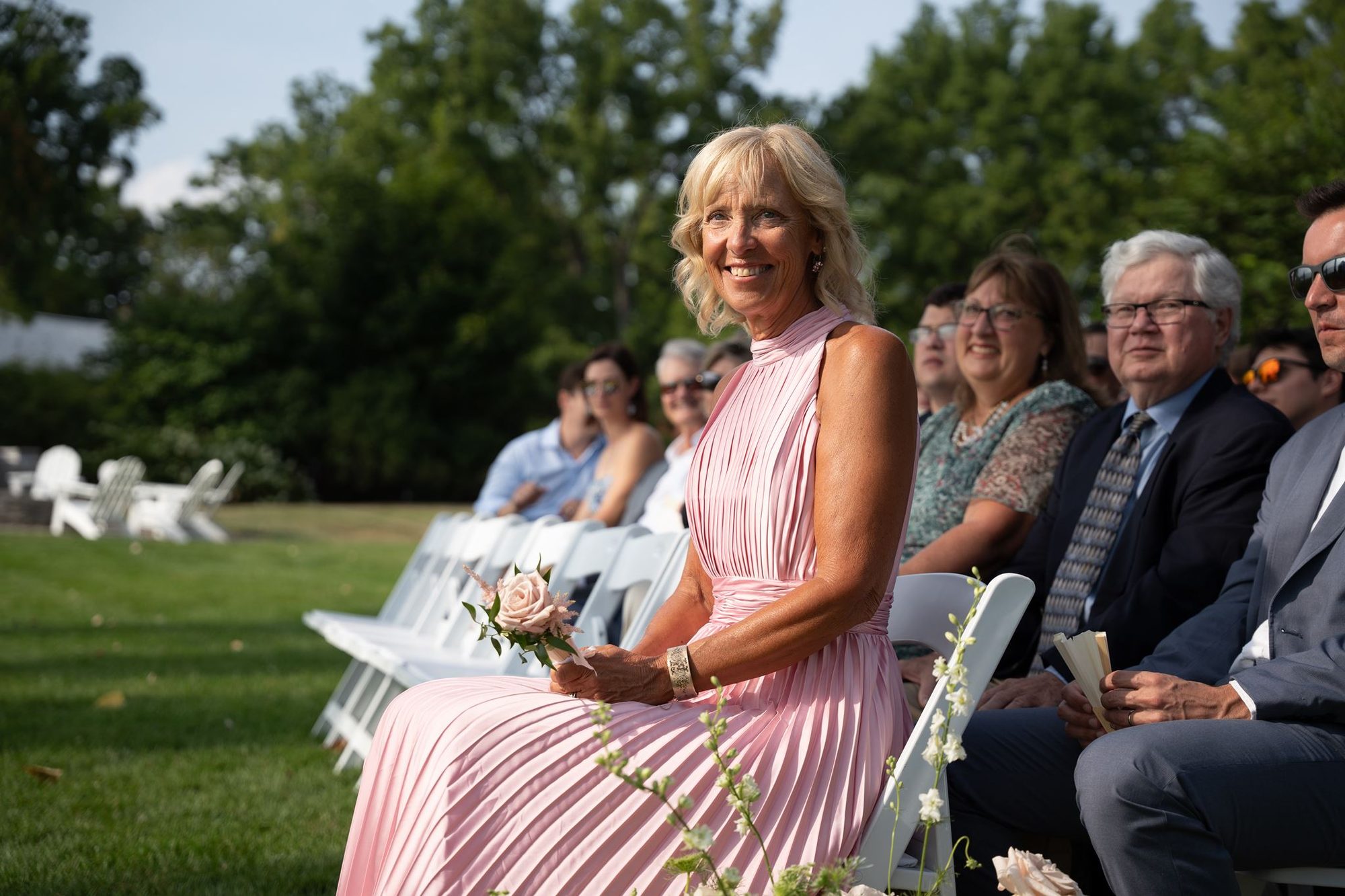 A golden-hour portrait of the couple by Cayuga Lake.